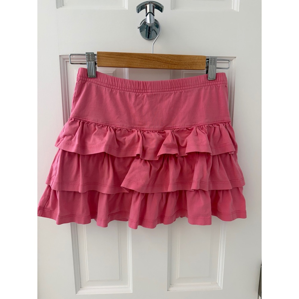 Hanna Andersson Ruffle Tiered Skort Pink 130 / 8 Cotton Scooter Girls Skirt